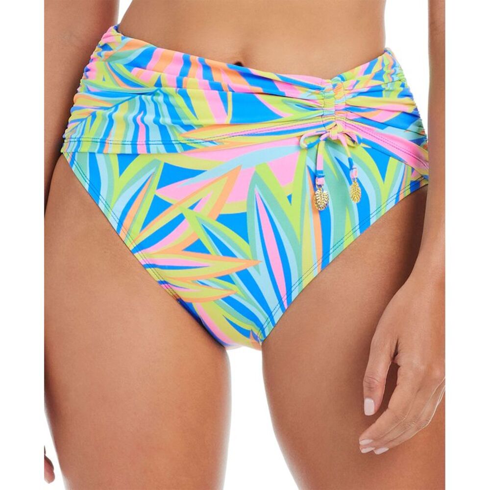 Bleu by Rod Beattie Womens On The Bright Side High-Waist Bikini Bottom 4 Multi